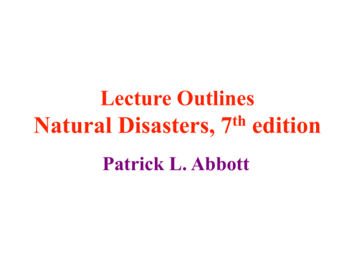 Natural disasters patrick abbott pdf