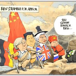 Scramble for africa political cartoon