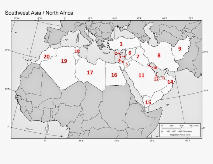 Southwest asia and north africa map quiz