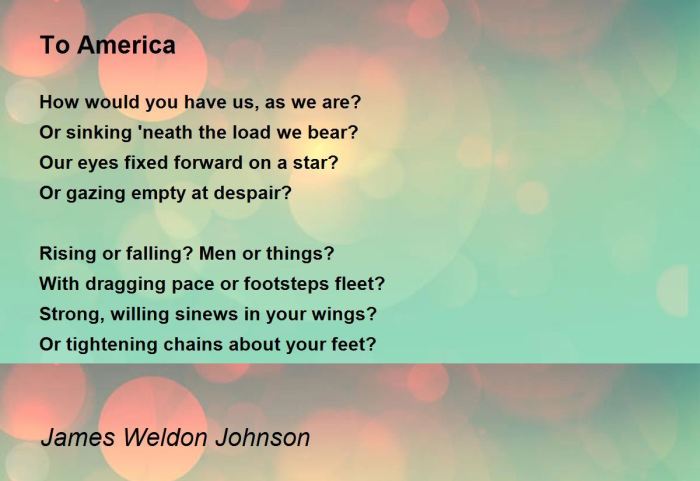 To america by james weldon johnson