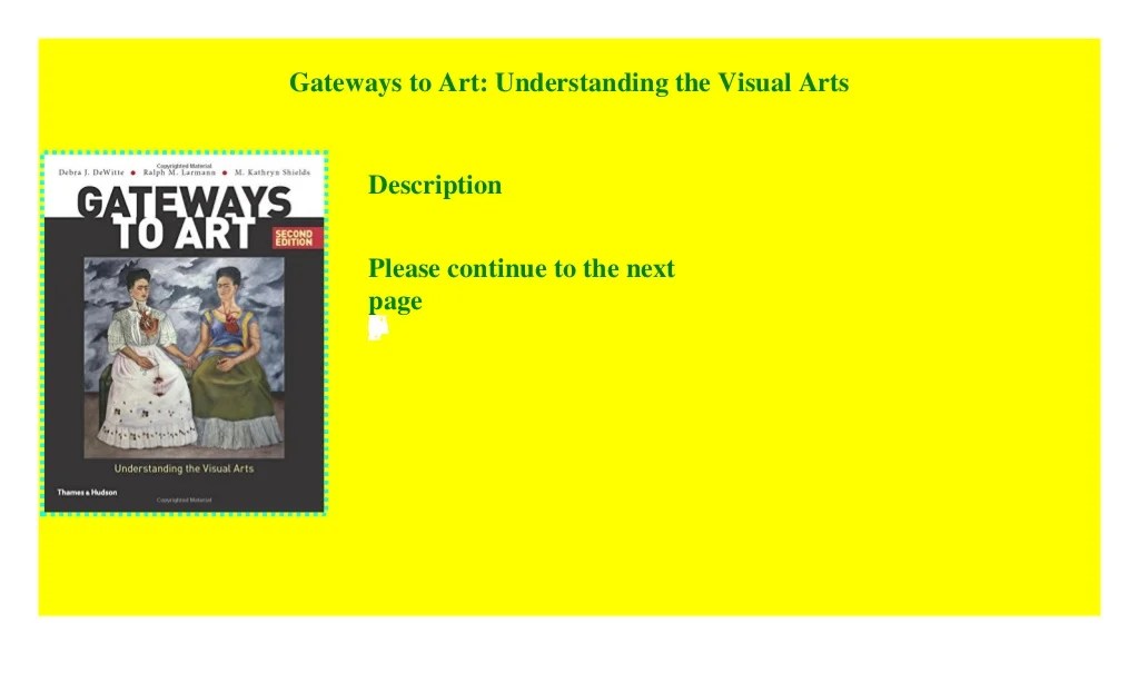 Gateways to art understanding the visual arts fourth edition