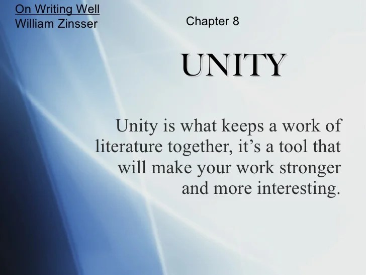 Create a multimedia presentation on the topic of unity